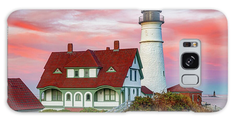 Portland Maine Galaxy Case featuring the photograph Portland Head Light Sunset at Fort Williams Park - Maine USA by Gregory Ballos