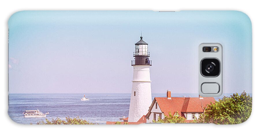 Maine Galaxy Case featuring the photograph Portland Head Light Textured by Joseph S Giacalone