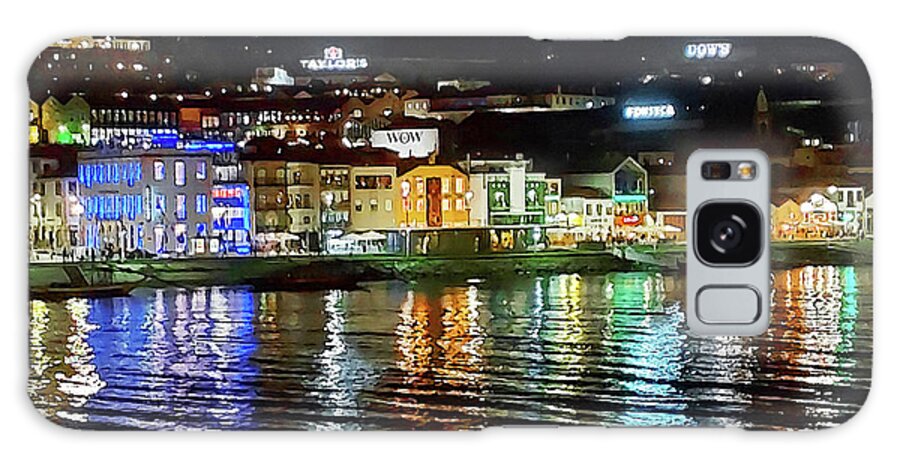 River Lights Galaxy Case featuring the digital art Porto At Night Douro River Lights View Of Old Town Vila Nova De Gaia Portugal by Irina Sztukowski