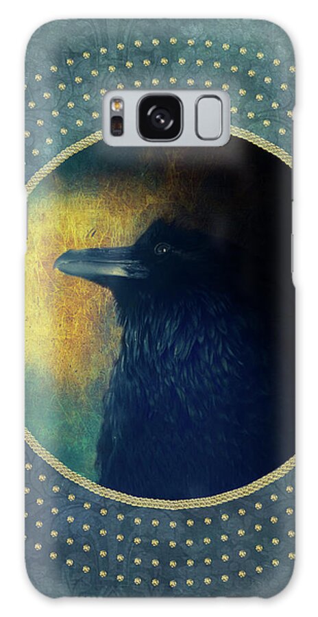 Portrait Galaxy Case featuring the photograph Portrait of a raven by Priska Wettstein