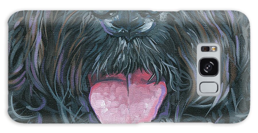 Portuguese Water Dog Galaxy Case featuring the painting Portuguese Water Dog Mask by Nadi Spencer