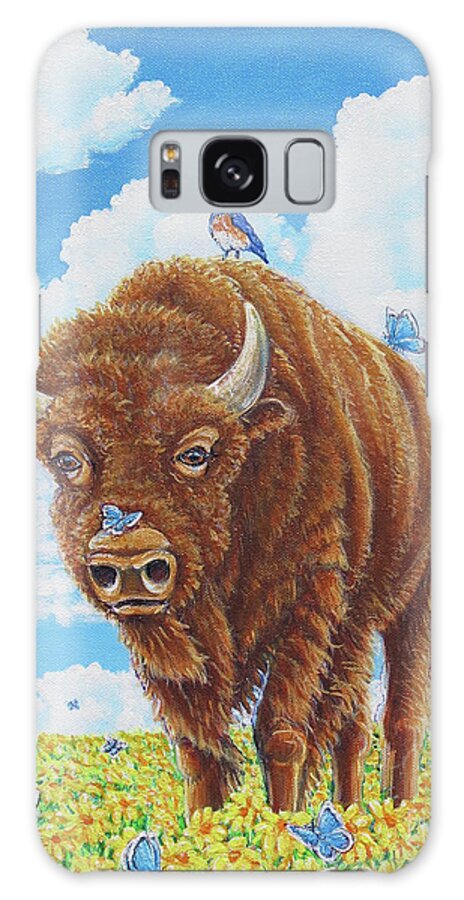 Bison Galaxy Case featuring the painting Prairie Protector by Elisabeth Sullivan