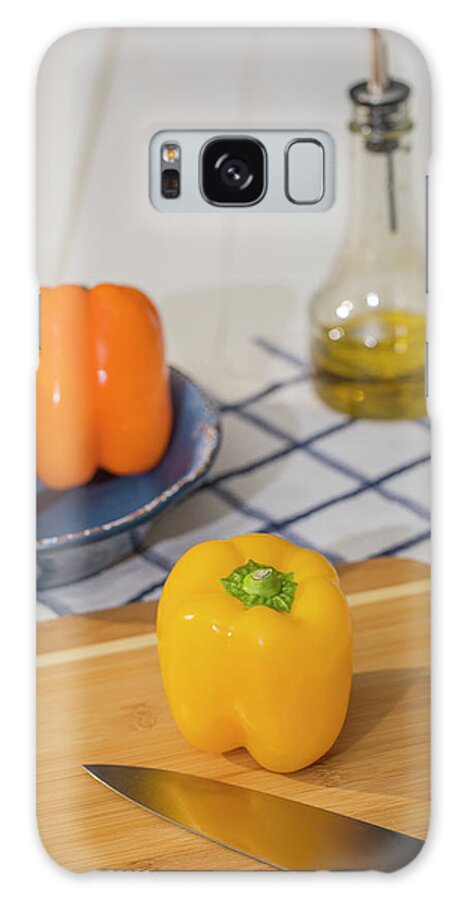 Cooking Galaxy Case featuring the photograph Prepping Colorful Peppers by Charles Floyd