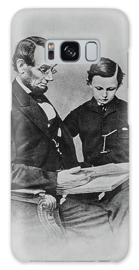 President Abraham Lincoln Galaxy Case featuring the photograph President Abraham Lincoln and Tad Lincoln by US Archives