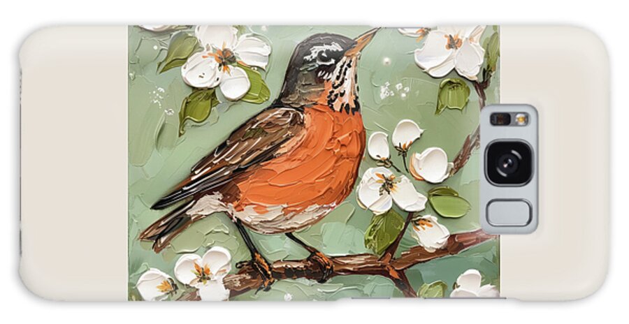 Robin Galaxy Case featuring the painting Pretty Spring Robin by Tina LeCour