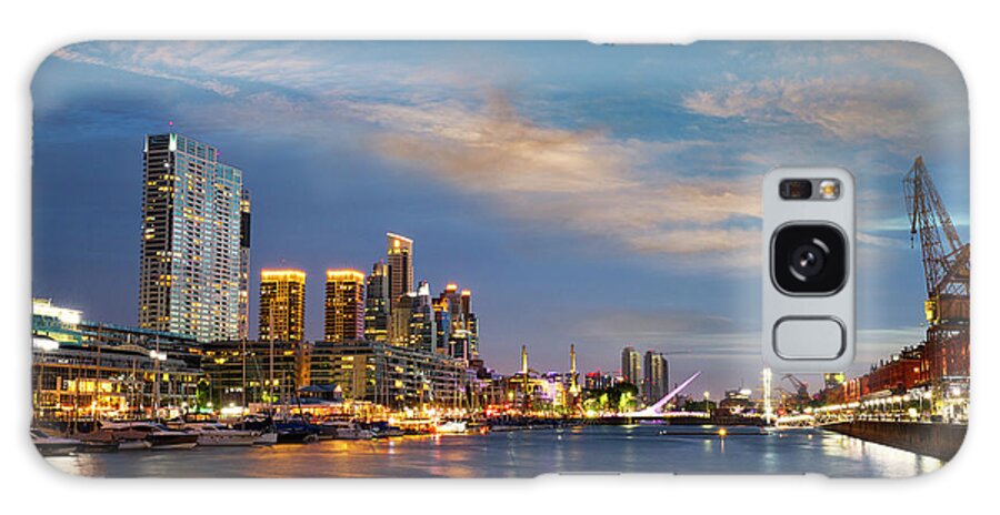 Puerto Madero Galaxy Case featuring the photograph Puerto Madero at night, Buenos Aires by Stella Levi