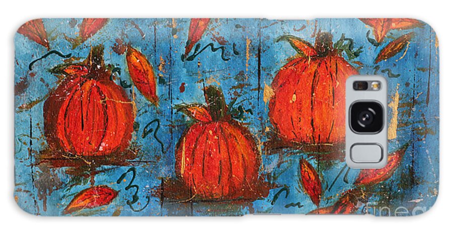 Pumpkins Galaxy Case featuring the painting Pumpkin Season by Cathy Beharriell