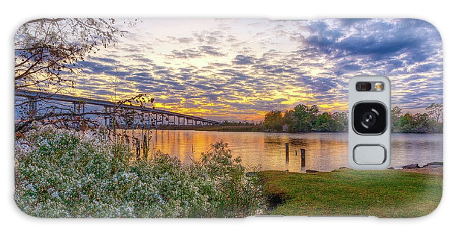 Pungo Galaxy Case featuring the photograph Pungo Ferry Bridge Sunset I by Donna Twiford