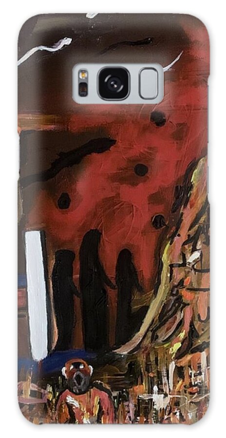 Landscape Galaxy Case featuring the painting Purgatory, the Underworld by Denise Morgan