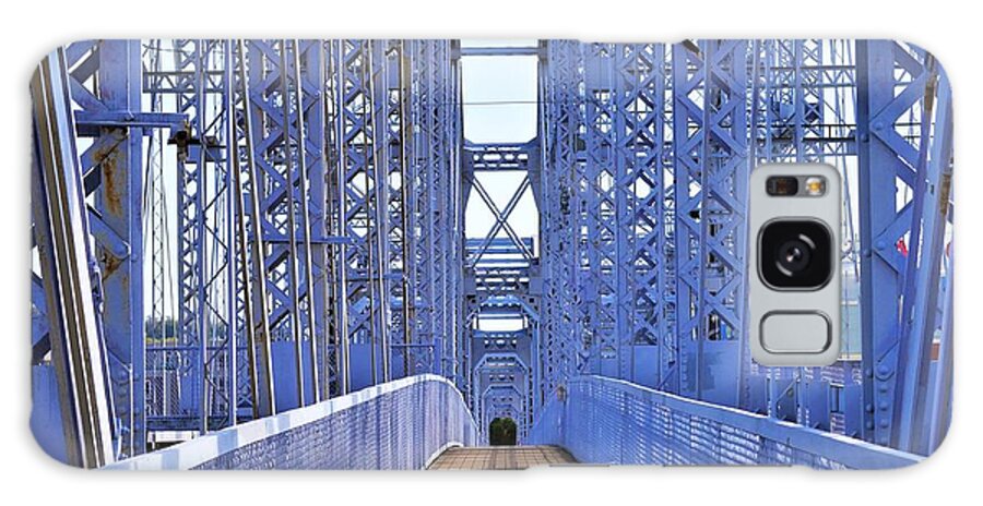 Purple Bridge Galaxy Case featuring the photograph Purple Bridge Walkway - Cincy Newport Series by Lee Antle