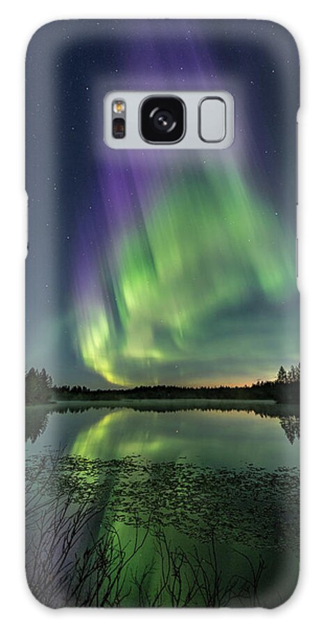 Aurora Borealis Galaxy Case featuring the photograph Purple flame by Thomas Kast