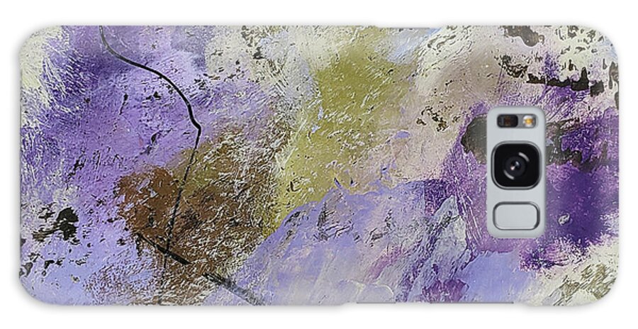 Vanilla Sky Galaxy Case featuring the painting PURPLE HAZE VI Abstract Landscape Clouds Purple Lavender White Ochre by Lynnie Lang