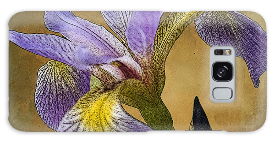 Flower Galaxy Case featuring the digital art Purple Iris by Linda Lee Hall