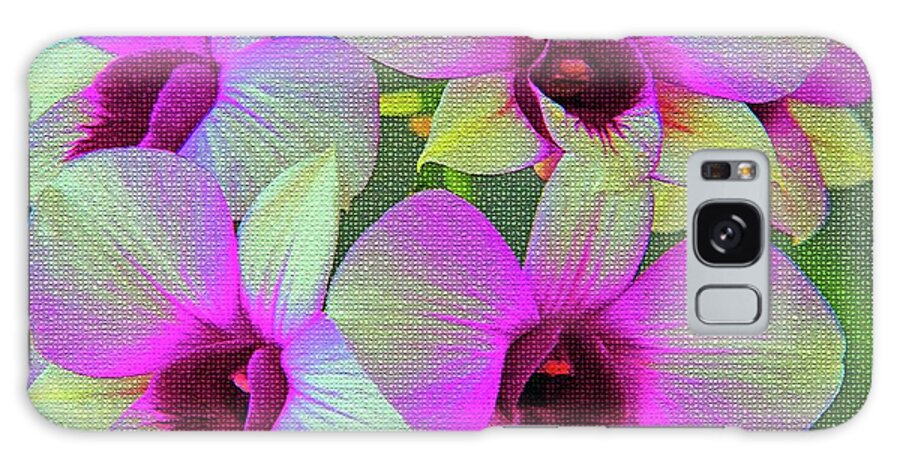Orchids Galaxy Case featuring the digital art Purple Orchids by Patti Powers