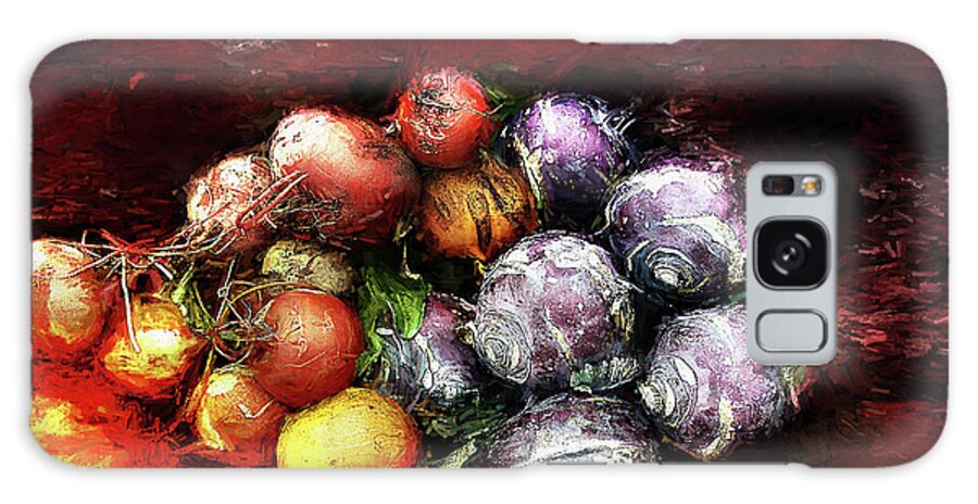 Food Galaxy Case featuring the digital art Purple Radishes by Deb Nakano
