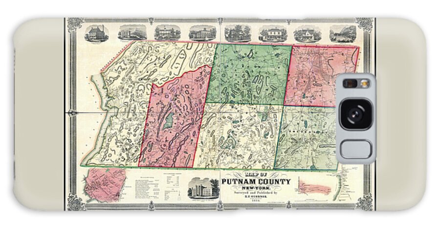 Putnam County Galaxy Case featuring the photograph Putnam County New York State Vintage Map 1854 by Carol Japp
