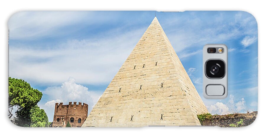 Roma Galaxy Case featuring the photograph Pyramid of Cestius in Rome, Italy by Fabiano Di Paolo