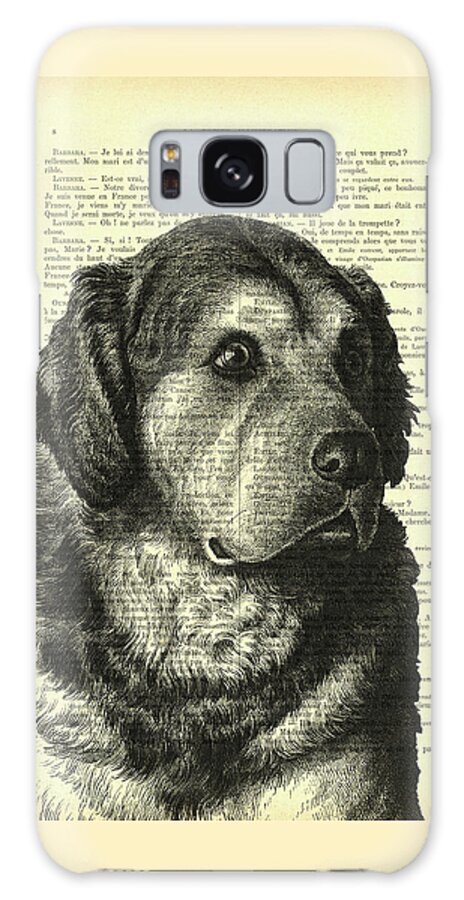 Pyrenean Mountain Dog Galaxy Case featuring the digital art Pyrenean Mountain Dog Portrait by Madame Memento