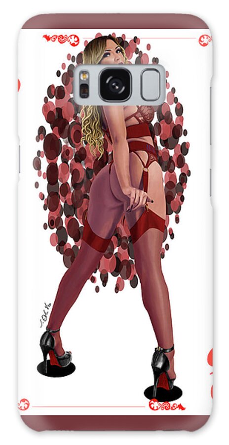 Joe Ogle Galaxy Case featuring the digital art Queen of Hearts by Joseph Ogle