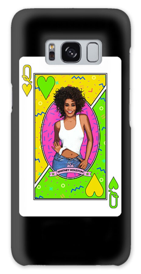 Whitney Houston Galaxy Case featuring the digital art Queen Whitney Houston by Bo Kev