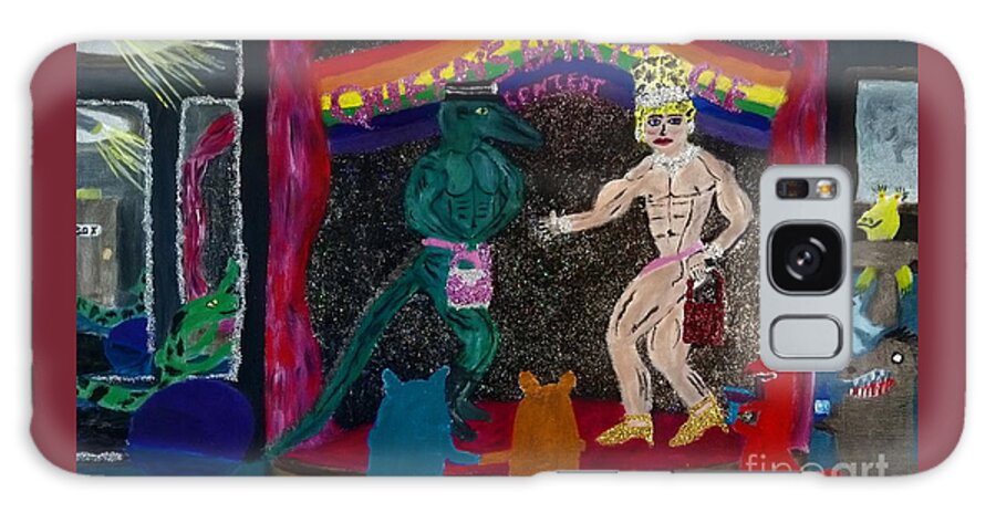 Lgbtq Galaxy Case featuring the painting Queens bar muscle contest by David Westwood