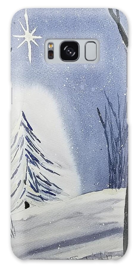 Christmas Galaxy Case featuring the painting Quiet Night by Ann Frederick