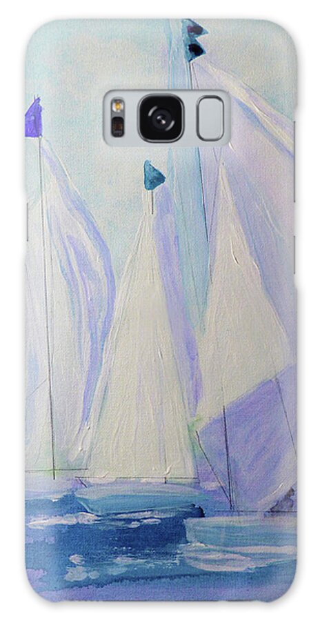 Abstract Galaxy Case featuring the painting Race Day by Sharon Williams Eng