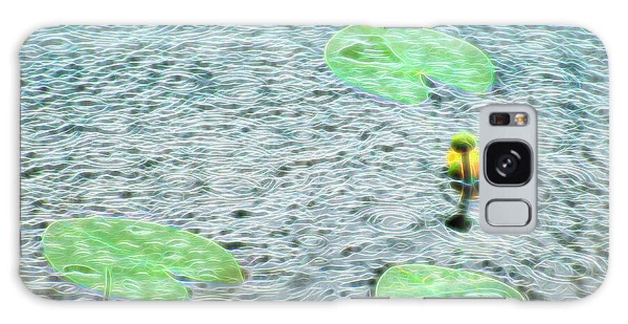 Lily Pads Galaxy Case featuring the photograph Rain On My Pad by Pamela Dunn-Parrish