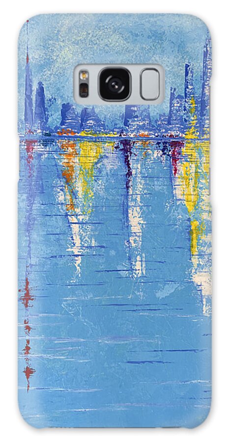 Abstract Galaxy Case featuring the painting Rainbow City by Tes Scholtz