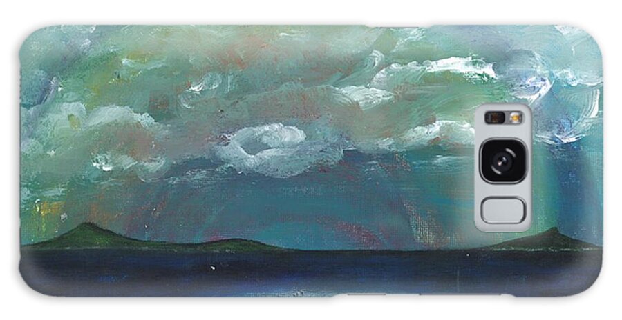 Rainbow Galaxy Case featuring the painting Rainbow Over the Island by Esoteric Gardens KN