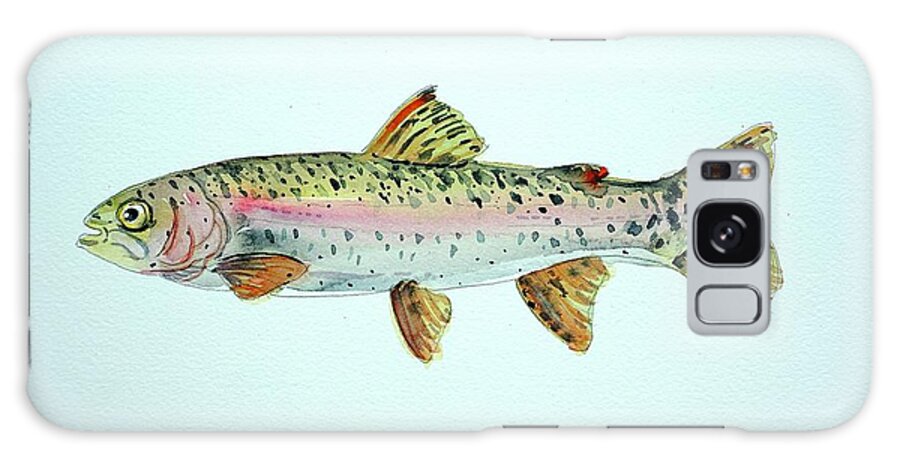 Fishing Galaxy Case featuring the painting Rainbow Trout by Luisa Millicent