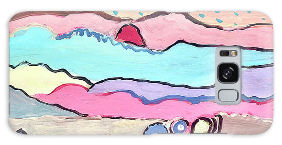 Abstract Landscape Galaxy Case featuring the painting Rainy Day by Patsy Walton
