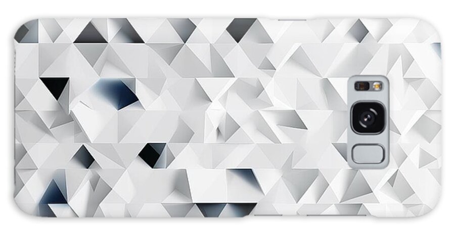 Background Galaxy Case featuring the painting Random shifted white triangle background wallpaper banner pattern with copy space by N Akkash