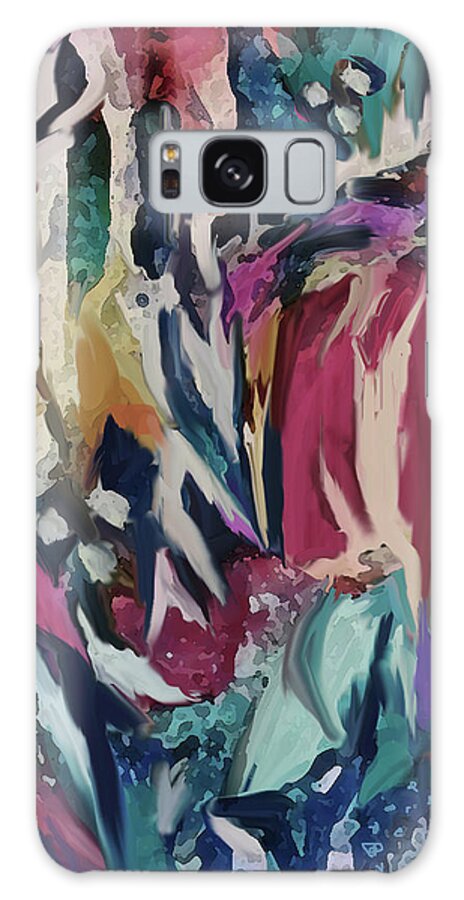 Colorful Digital Art Galaxy Case featuring the digital art Razamataz by Jean Batzell Fitzgerald