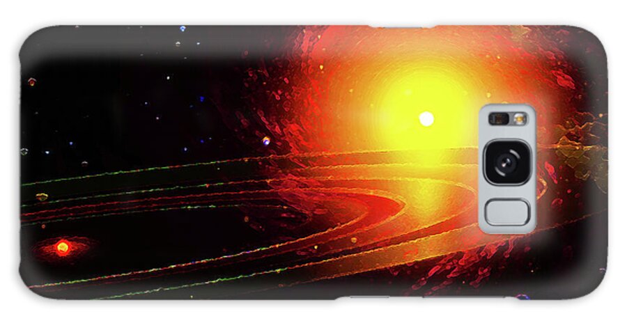  Galaxy Case featuring the digital art Red Dwarf, Yellow Giant Outer Space Background by Don White Artdreamer