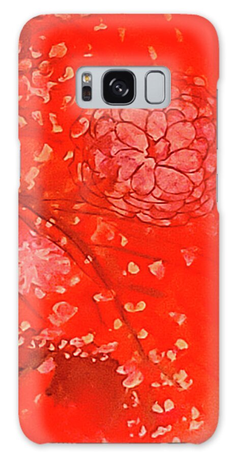 Red Galaxy Case featuring the painting Red Flora by Karen Lillard