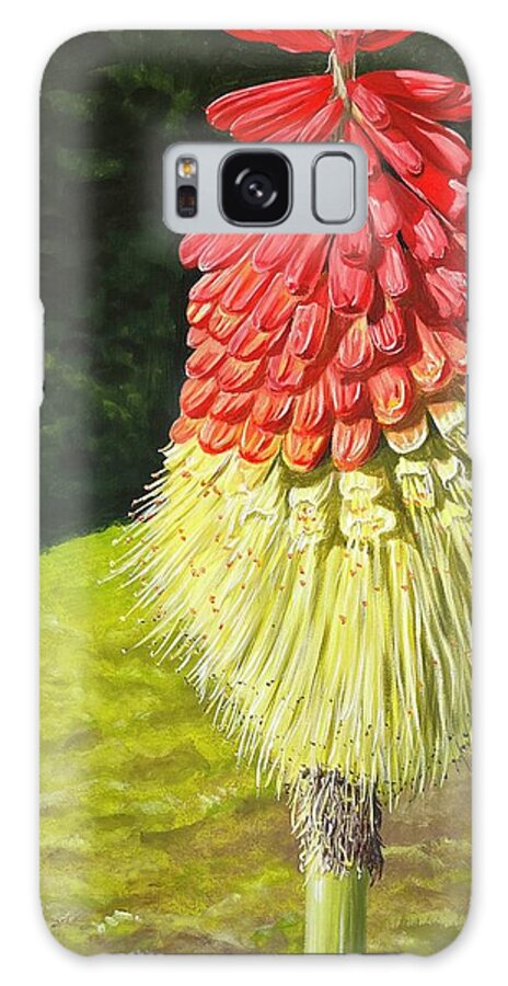Red Hot Poker Galaxy Case featuring the painting Red Hot Poker by Boots Quimby