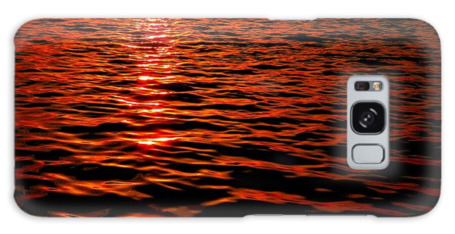 River Galaxy Case featuring the photograph Red River at Sunset by Linda Stern