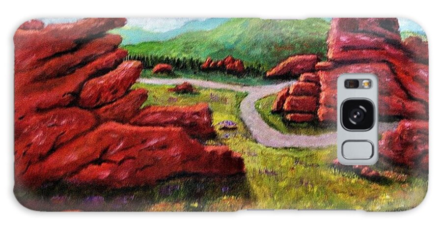 Landscape Galaxy Case featuring the painting Red Rocks by Gregory Dorosh