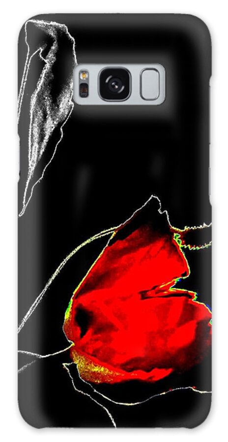 Red Galaxy Case featuring the photograph RED ROSE - selective-color by VIVA Anderson
