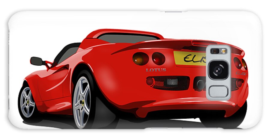 Sports Car Galaxy Case featuring the digital art Red S1 Series One Elise Classic Sports Car by Moospeed Art