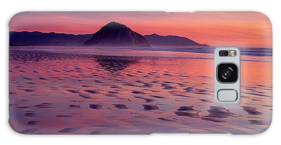 Sunset Galaxy Case featuring the photograph Red Sunset Over Morro Bay by Mimi Ditchie