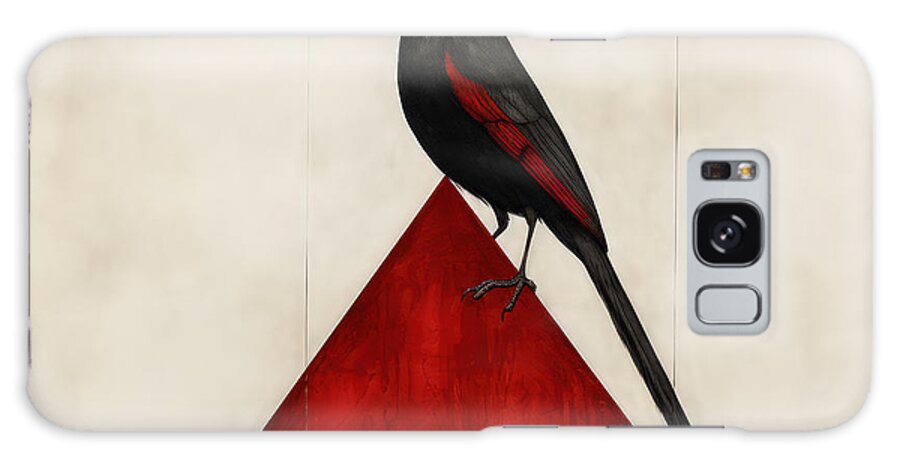 Cardinal Galaxy Case featuring the painting Red-Winged Blackbird by Lourry Legarde