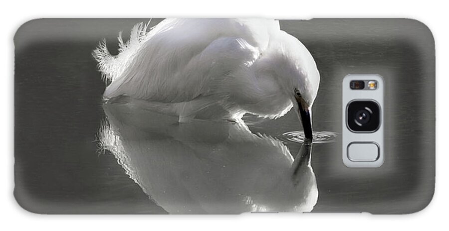 Egret Galaxy Case featuring the photograph Reflecting Egret by Neala McCarten
