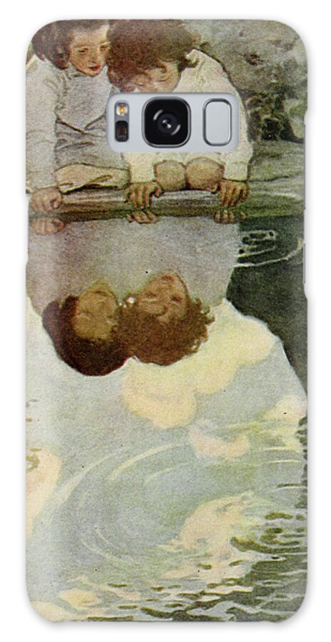Jessie Willcox Smith Galaxy Case featuring the drawing Reflection from A Child's Garden of Verses 1905 by Jessie Willcox Smith