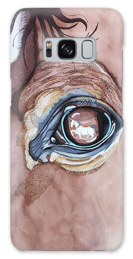 Horse Eye Galaxy Case featuring the painting Reflections Horse Eye by Equus Artisan