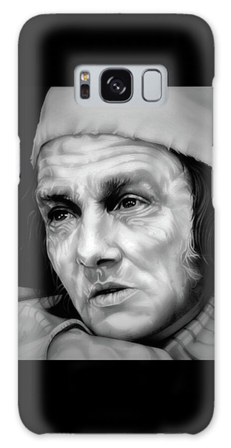 Albert Finney Galaxy Case featuring the drawing Regret - Scrooge - Albert Finney - BW Edition by Fred Larucci