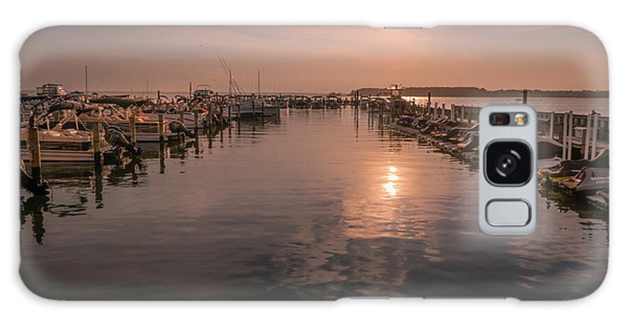 Rehoboth Galaxy Case featuring the photograph Rehoboth Bay Marina Golden Hour by Jason Fink
