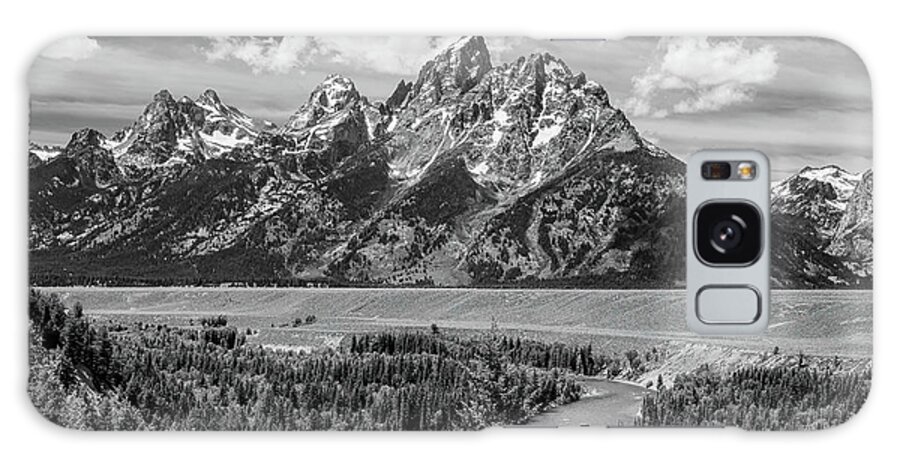 Grand Tetons National Park Galaxy Case featuring the photograph Remembering Ansel Adams, Black and White by Marcy Wielfaert