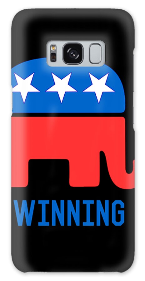 Cool Galaxy Case featuring the digital art Republican GOP Elephant Winning by Flippin Sweet Gear